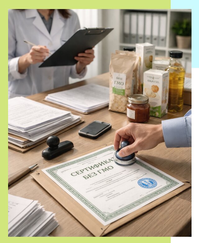 Получение сертификата Без ГМО для продукции в Учалах